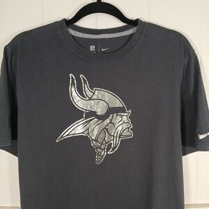 Nike Minnesota Vikings NFL Team Apparel T-Shirt Men's Large Gray Silver Logo SS